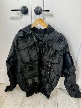 Holy Grail Men's Black Tech Wear Bomber Jacket Size XXL